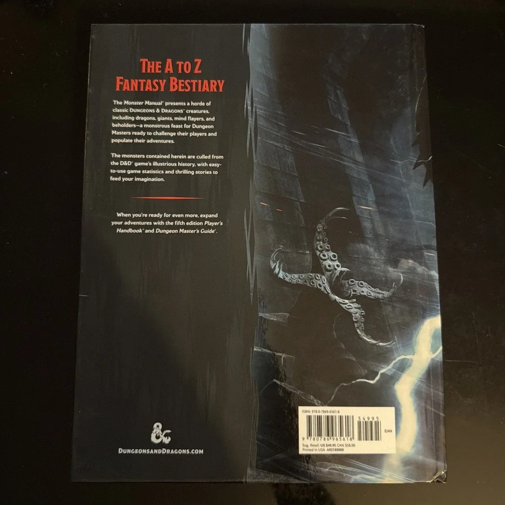 TTRPG Book D&D Dungeons & Dragons 5E Monster Manual HC WOTC 2014